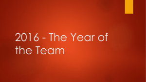 2016 - The Year of the Team