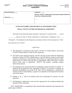 SMALL COUNTY OUTREACH PROGRAM AGREEMENT