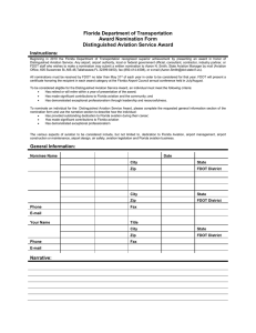 Florida Department of Transportation Award Nomination Form Distinguished Aviation Service Award Instructions: