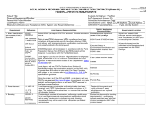 – LOCAL AGENCY PROGRAM CHECKLIST FOR CONSTRUCTION CONTRACTS (Phase 58)