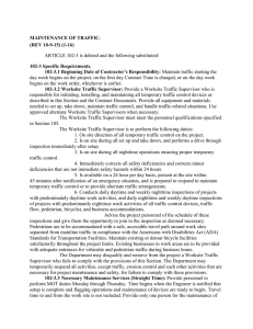 MAINTENANCE OF TRAFFIC. (REV 10-9-15) (1-16) 102-3 Specific Requirements.