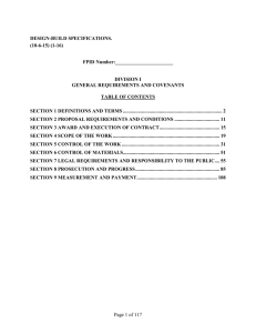 DESIGN-BUILD SPECIFICATIONS. (10-6-15) (1-16) FPID Number:_______________________