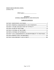 DESIGN-BUILD SPECIFICATIONS. (4-18-16) (7-16) FPID Number:_______________________