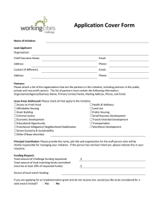 Application Cover Form