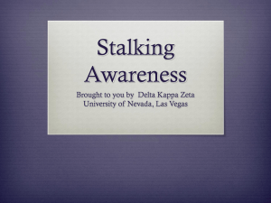 Stalking Awareness Brought to you by  Delta Kappa Zeta
