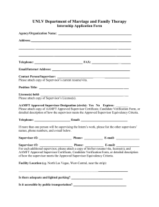 UNLV Department of Marriage and Family Therapy Internship Application Form