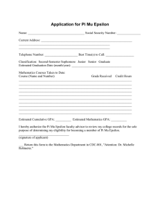 Application for Pi Mu Epsilon
