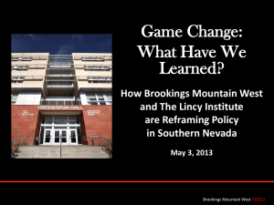 Game Change: What Have We Learned? How Brookings Mountain West