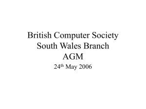 British Computer Society South Wales Branch AGM 24