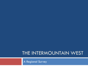 THE INTERMOUNTAIN WEST A Regional Survey