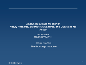Happiness around the World: Happy Peasants, Miserable Millionaires, and Questions for Policy