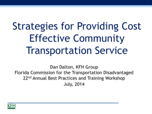 Strategies for Providing Cost Effective Community Transportation Service