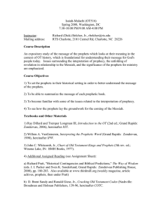 Isaiah-Malachi (OT516) Spring 2008, Washington, DC 7:30-10:00 PM/9:00 AM-4:00 PM