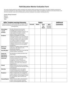 Field Education Mentor Evaluation Form