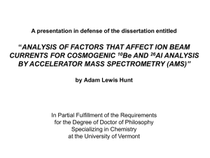 ANALYSIS OF FACTORS THAT AFFECT ION BEAM CURRENTS FOR COSMOGENIC Be AND