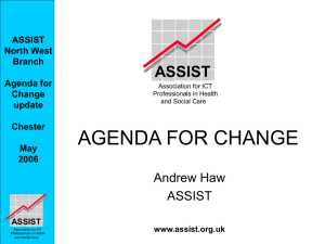 AGENDA FOR CHANGE ASSIST Andrew Haw North West