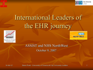 International Leaders of the EHR journey ASSIST and NHS NorthWest October 9, 2007