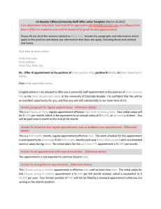 CU-Boulder Officer/University Staff Offer Letter Template to