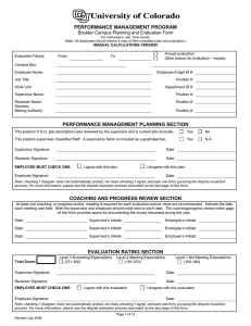 PERFORMANCE MANAGEMENT PROGRAM Boulder Campus Planning and Evaluation Form