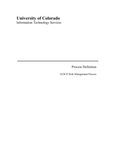 University of Colorado Information Technology Services Process Definition