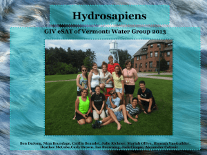 Hydrosapiens GIV eSAT of Vermont: Water Group 2013