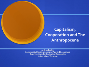 Capitalism, Cooperation and The Anthropocene