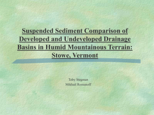 Suspended Sediment Comparison of Developed and Undeveloped Drainage