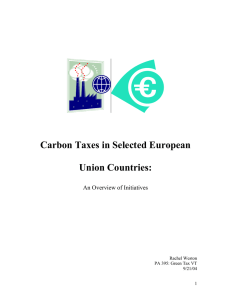Carbon Taxes in Selected European Union Countries: An Overview of Initiatives