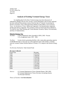 Analysis of Existing Vermont Energy Taxes