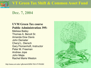 VT Green Tax Shift &amp; Common Asset Fund Dec. 7, 2004