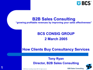 B2B Sales Consulting BCS CONSIG GROUP 2 March 2005