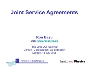 Joint Service Agreements Ron Basu eb: www.rbcon.co.uk