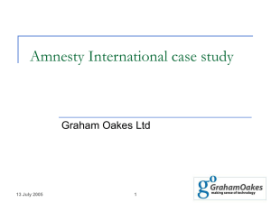 Amnesty International case study Graham Oakes Ltd 13 July 2005 1