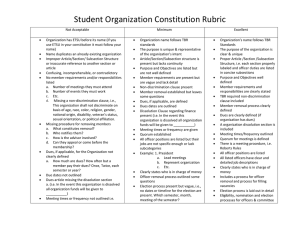 Student Organization Constitution Rubric