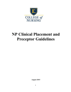 NP Clinical Placement and Preceptor Guidelines  August 2015