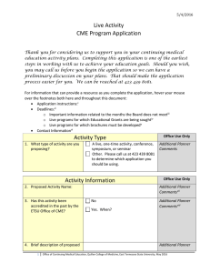 Live Activity CME Program Application