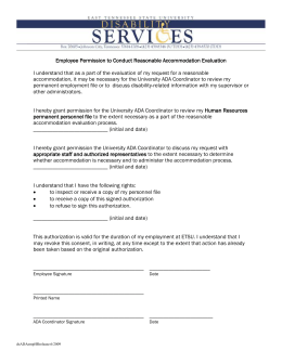 ADA Request for Reasonable Accommodation Form