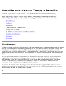 How to Use an Article About Therapy or Prevention