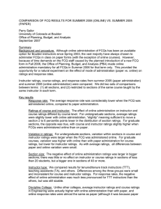 COMPARISON OF FCQ RESULTS FOR SUMMER 2006 (ONLINE) VS. SUMMER... (PAPER)  Perry Sailor