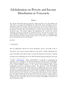 Globalization on Poverty and Income Distribution in Venezuela  Abstract