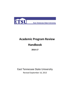 Academic Program Review Handbook East Tennessee State University