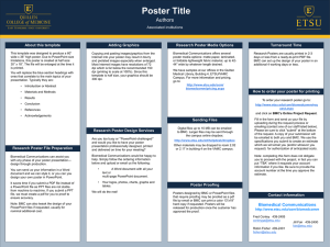 Poster Title Authors About this template Research Poster Media Options