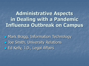 Administrative Aspects in Dealing with a Pandemic Influenza Outbreak on Campus