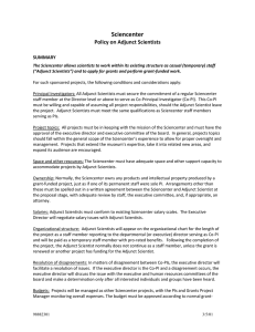 Sciencenter Policy on Adjunct Scientists  SUMMARY
