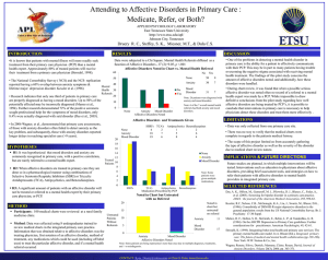 Attending to Affective Disorders in Primary Care : INTRODUCTION RESULTS