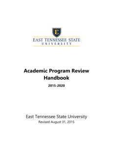 Academic Program Review Handbook East Tennessee State University