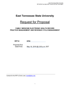 Request for Proposal  East Tennessee State University FAMILY MEDICINE ELECTRONIC HEALTH RECORD