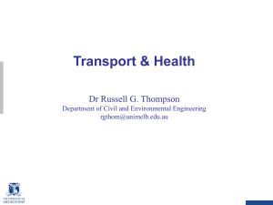 Transport &amp; Health Dr Russell G. Thompson