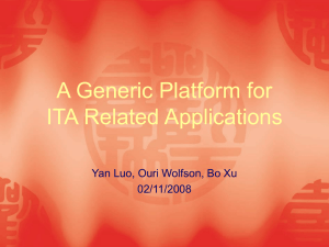 A Generic Platform for ITA Related Applications 02/11/2008