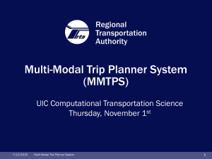 Multi-Modal Trip Planner System (MMTPS) Regional Transportation